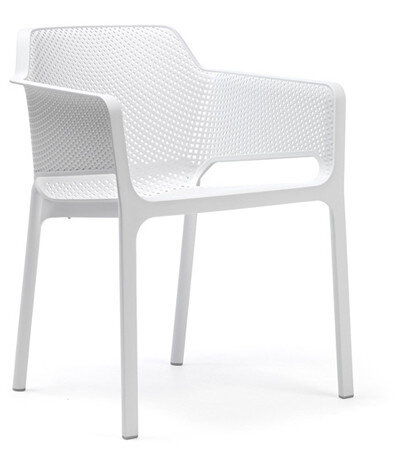 nardi stoel net vol kunststof en stapelbaar in de kleur bianco/wit